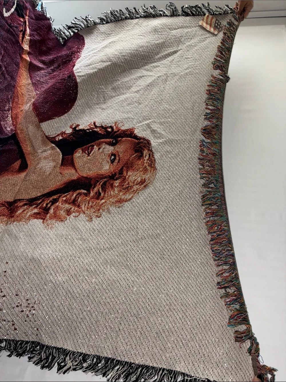 Woven Taylor Swift Themed “Speak Now” Throw Blanket in Purple and Cream 50”x60”
